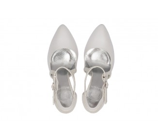 Buty ślubne szpilki taneczne z paskami perła biały ANITA